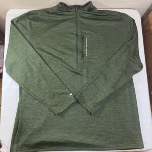 Googan Squad Mens 4XL Green Heathered 1/4 Zip Pullover Fishing Shirt Activewear